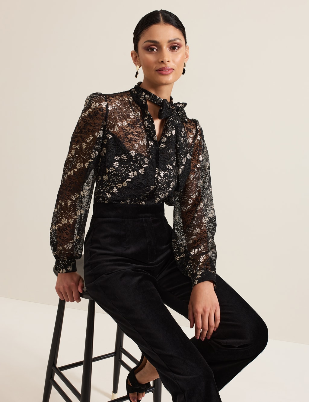 Cotton Rich Floral Lace Wide Leg Jumpsuit 9 of 10