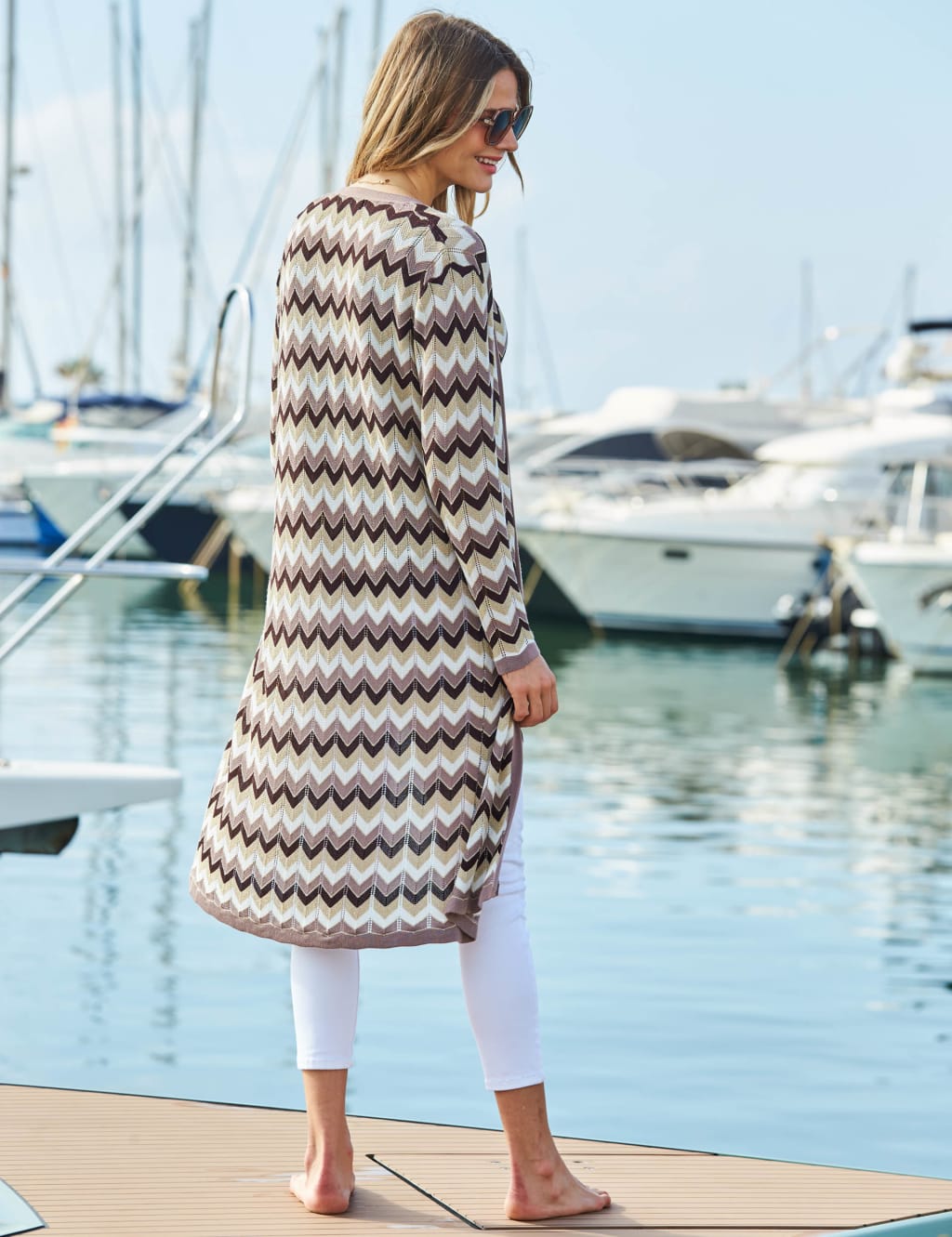 Sparkly Striped Knitted Longline Cardigan 3 of 3