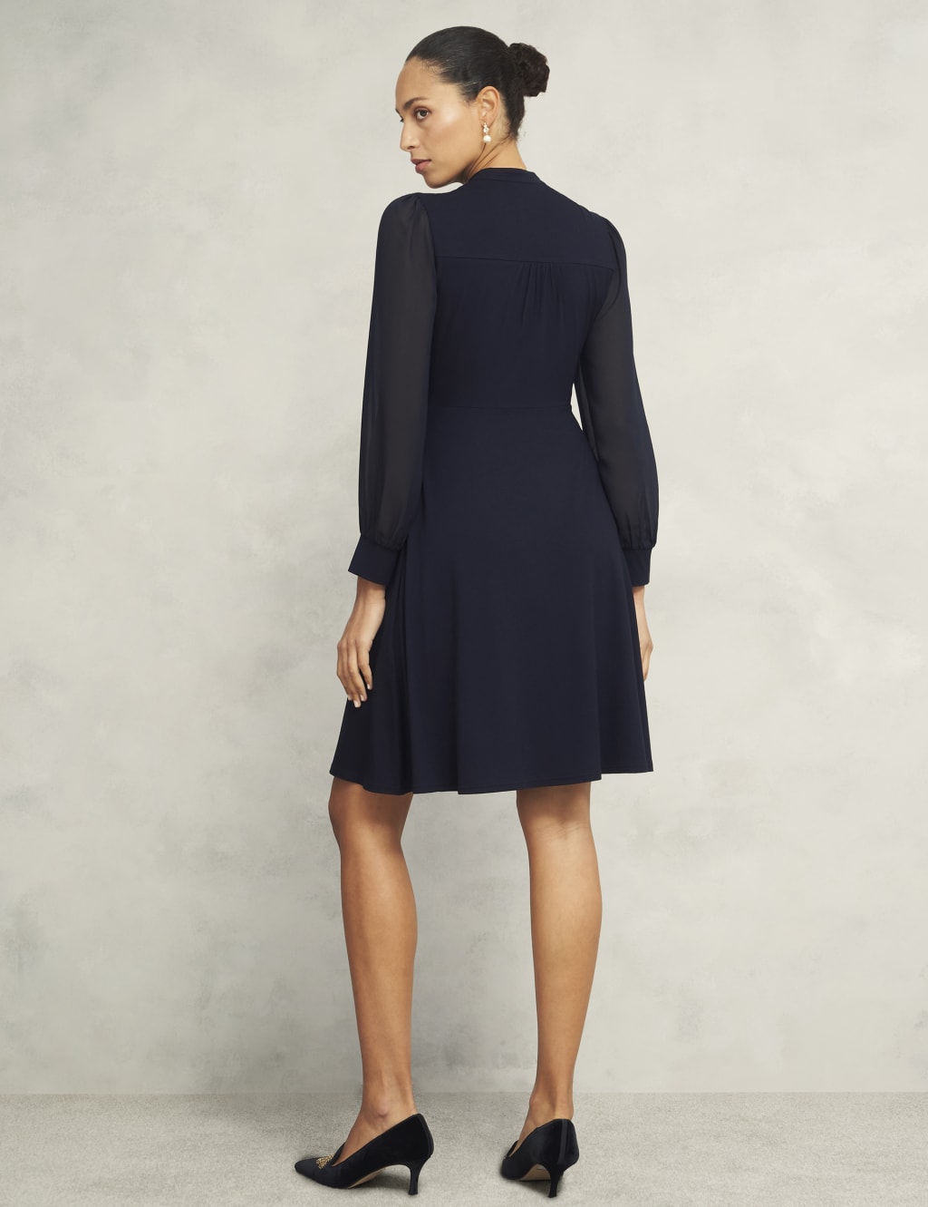 Jersey High Neck Knee Length Skater Dress 4 of 5