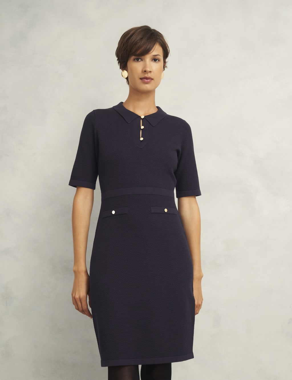 Knitted Knee Length Bodycon Dress 3 of 6