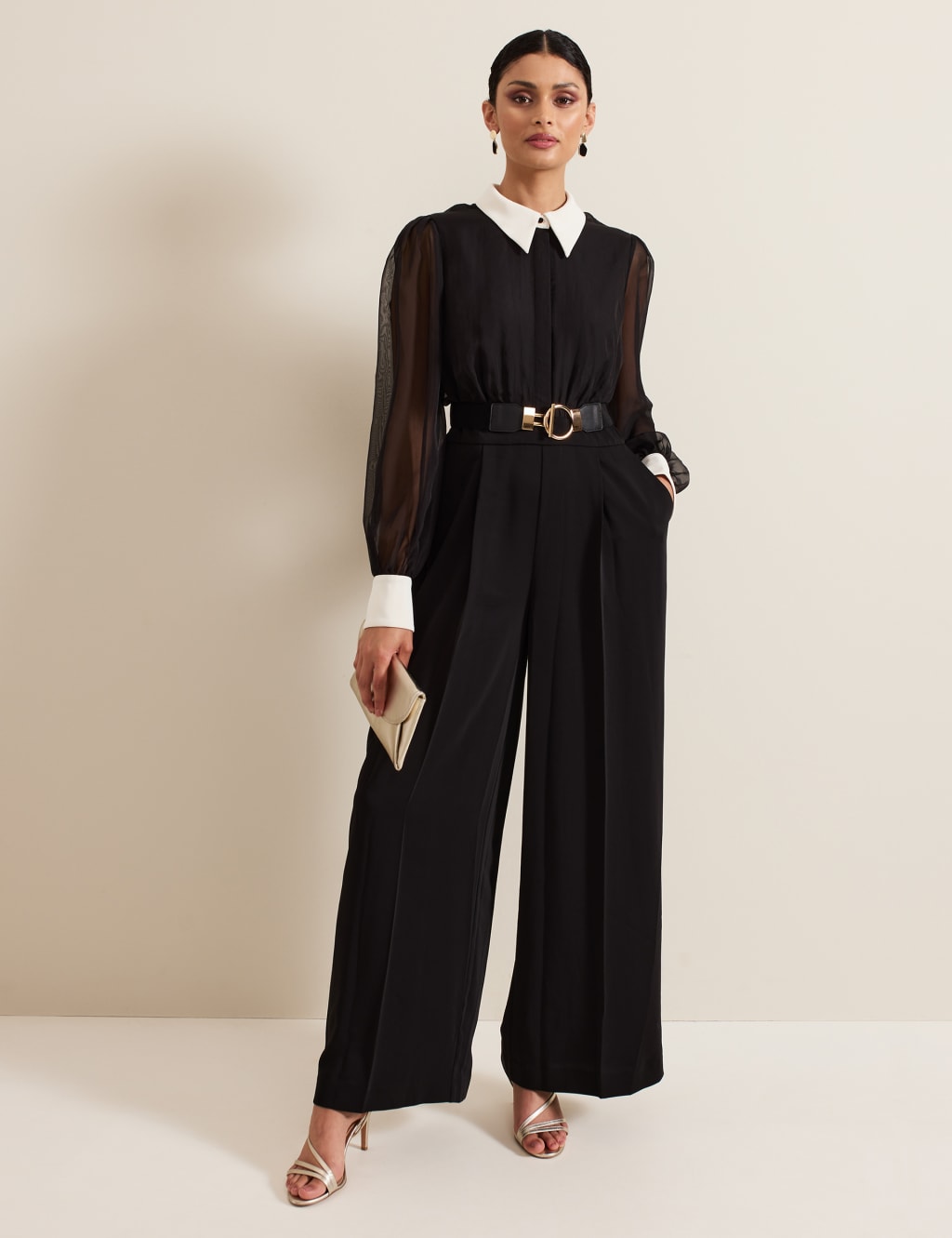 Occasion jumpsuit with sleeves store