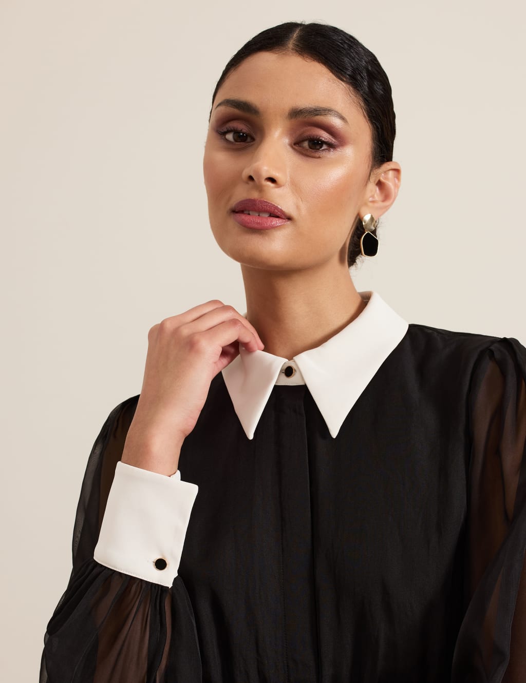 Belted Long Sleeve Waisted Jumpsuit 5 of 8