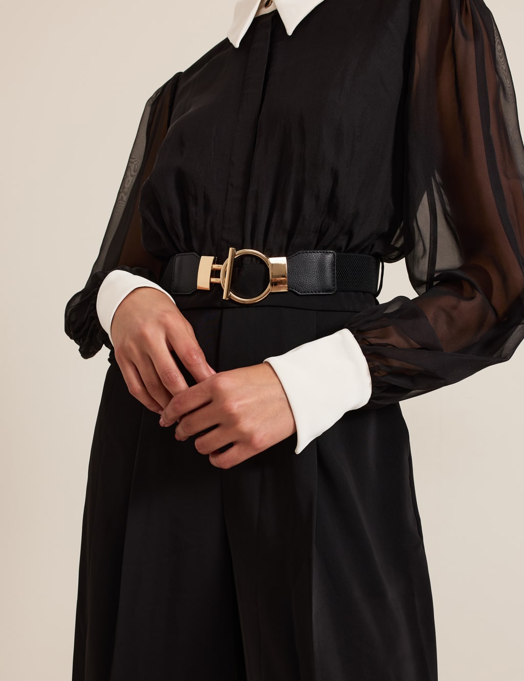Belted Long Sleeve Waisted Jumpsuit | Phase Eight | M&S