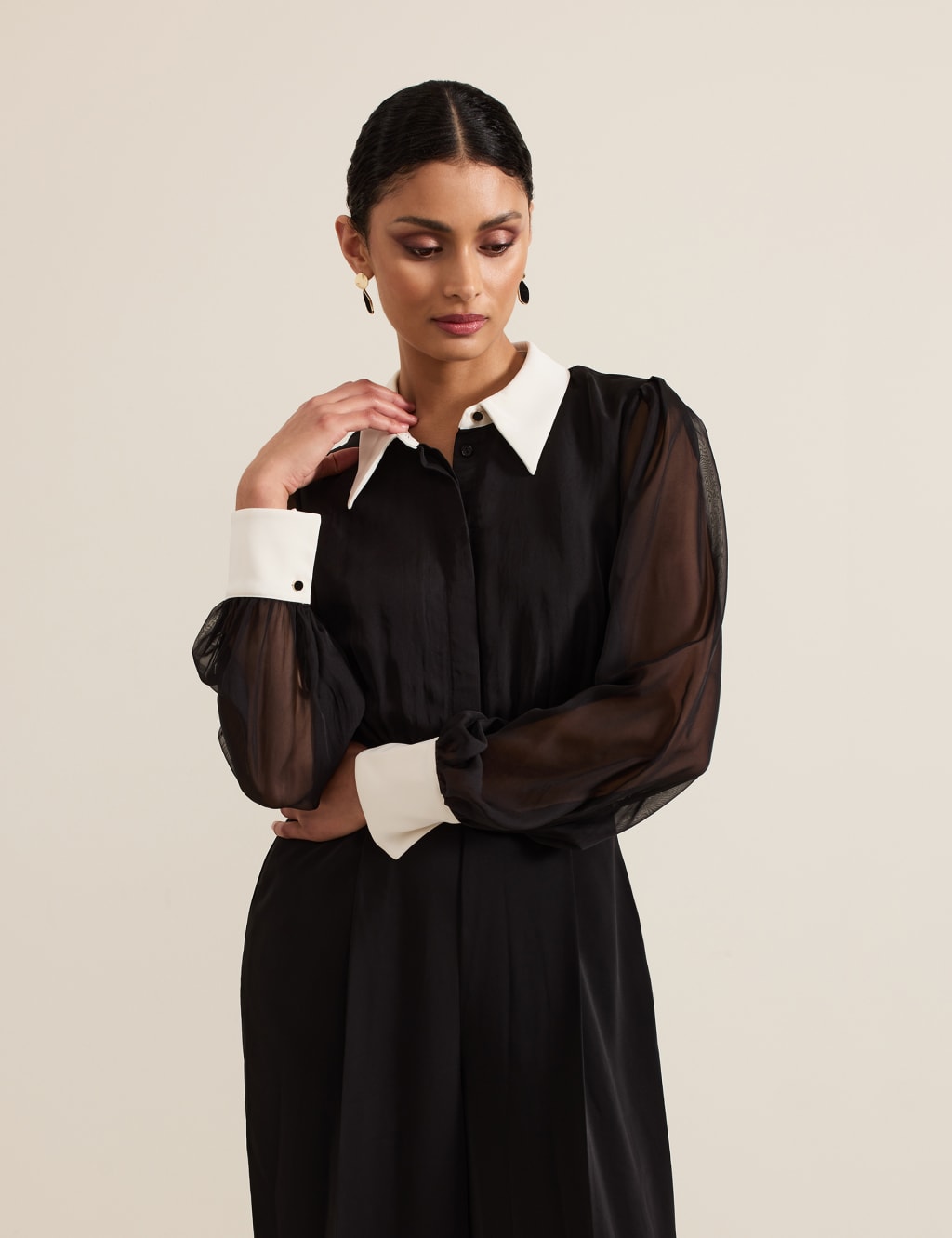 Belted Long Sleeve Waisted Jumpsuit 8 of 8