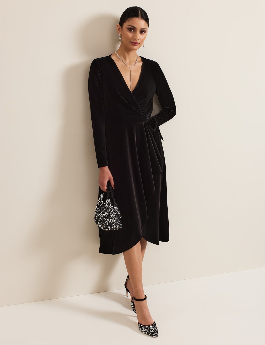 M&s black midi dress cheap
