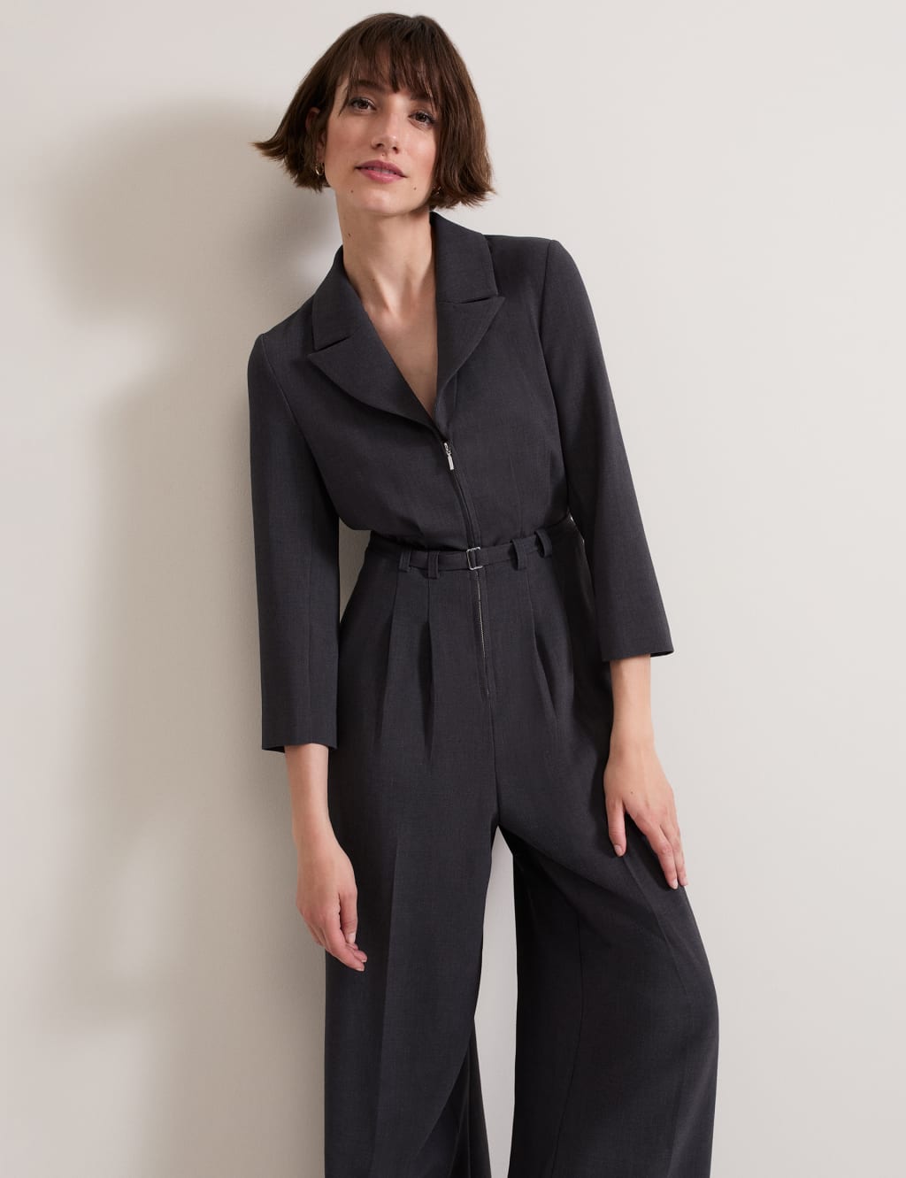 Belted 3 4 Sleeve Tailored Jumpsuit Phase Eight M S