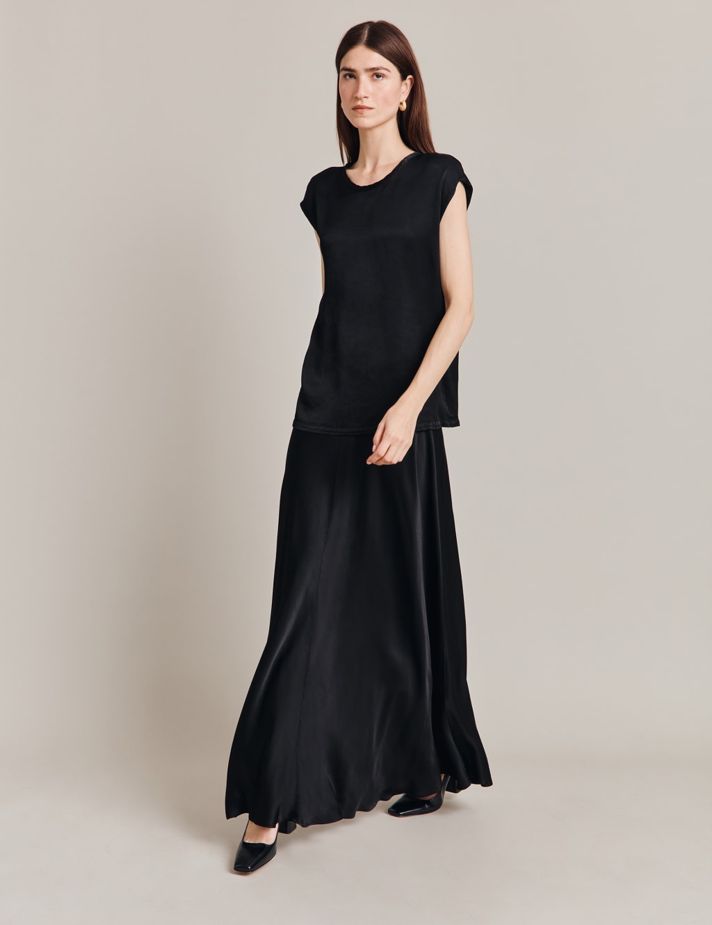 Black maxi skirt m&s cheap