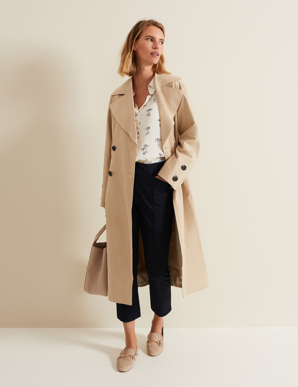 Cotton Blend Cropped Trousers with Stretch 6 of 6