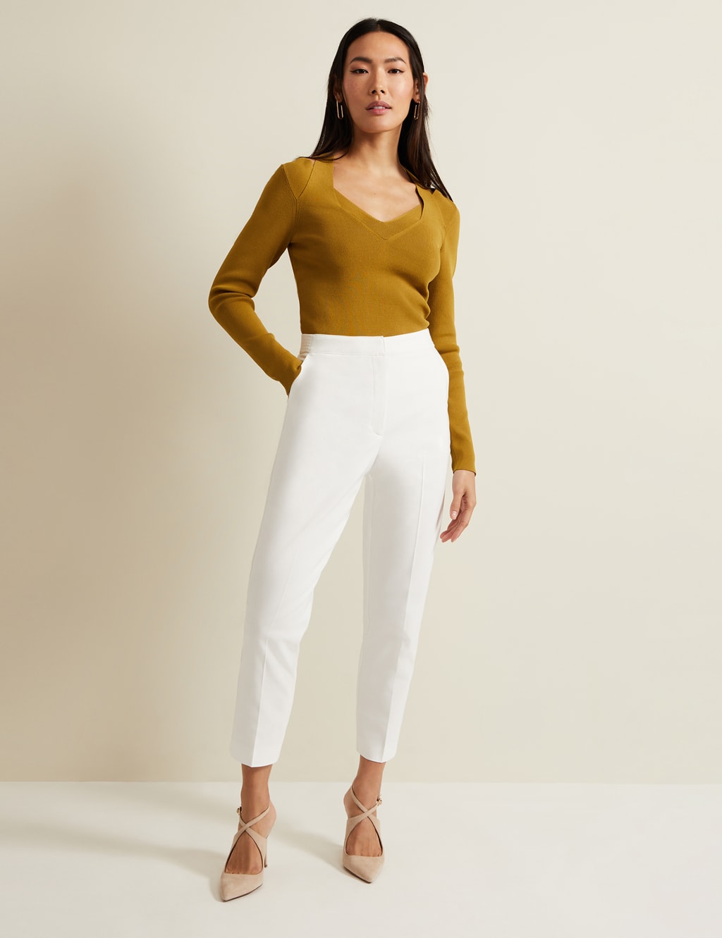 Cotton Blend Tapered Trousers | Phase Eight | M&S