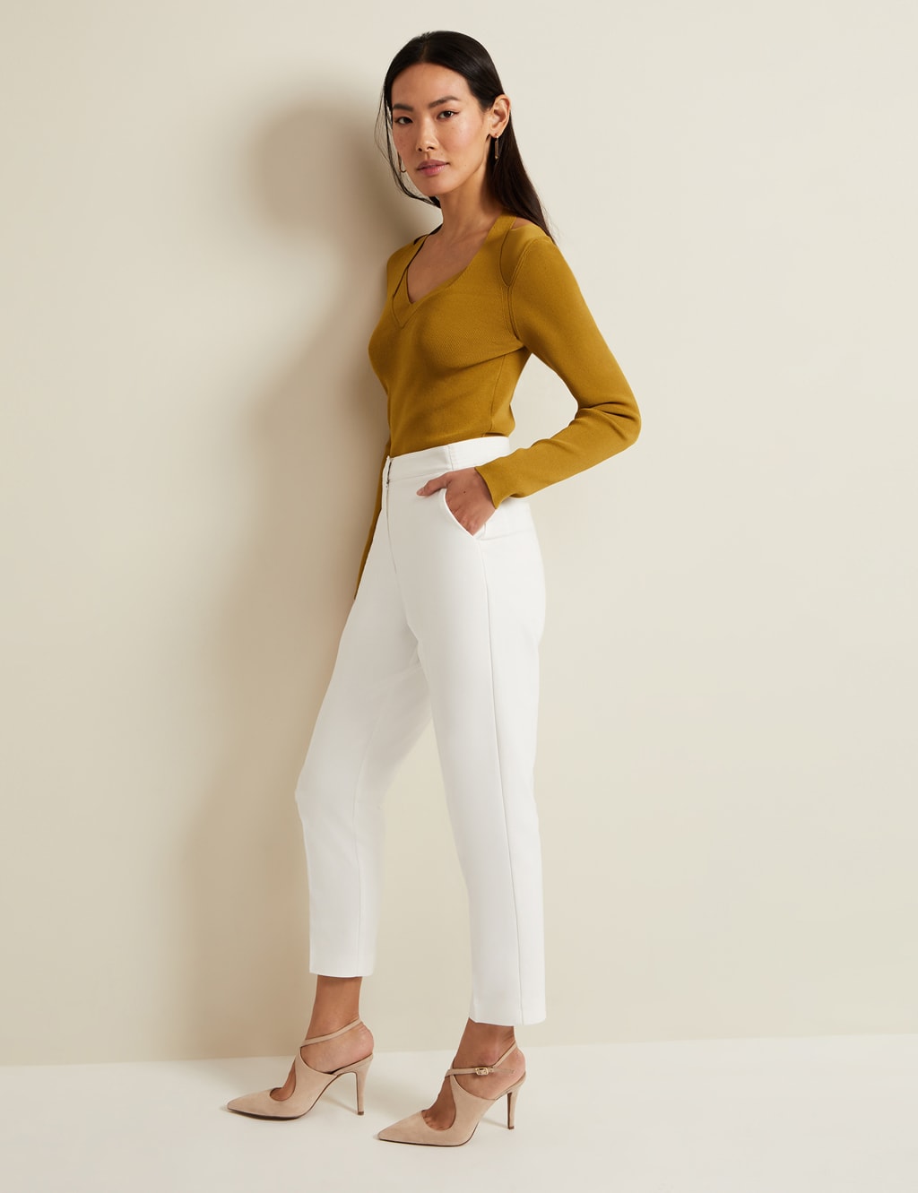Cotton Blend Tapered Trousers 5 of 7