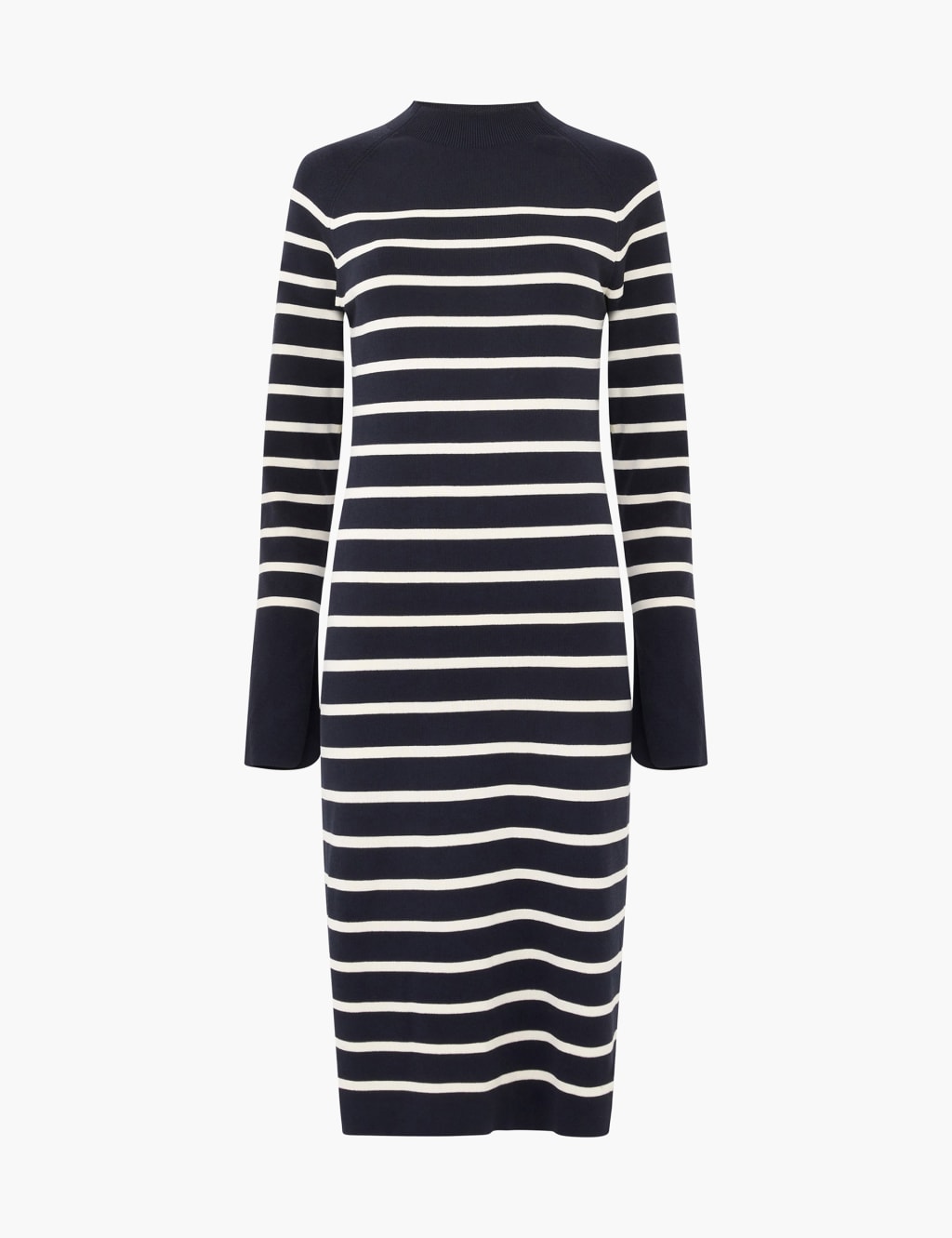 Striped Knitted Knee Length Column Dress 2 of 4