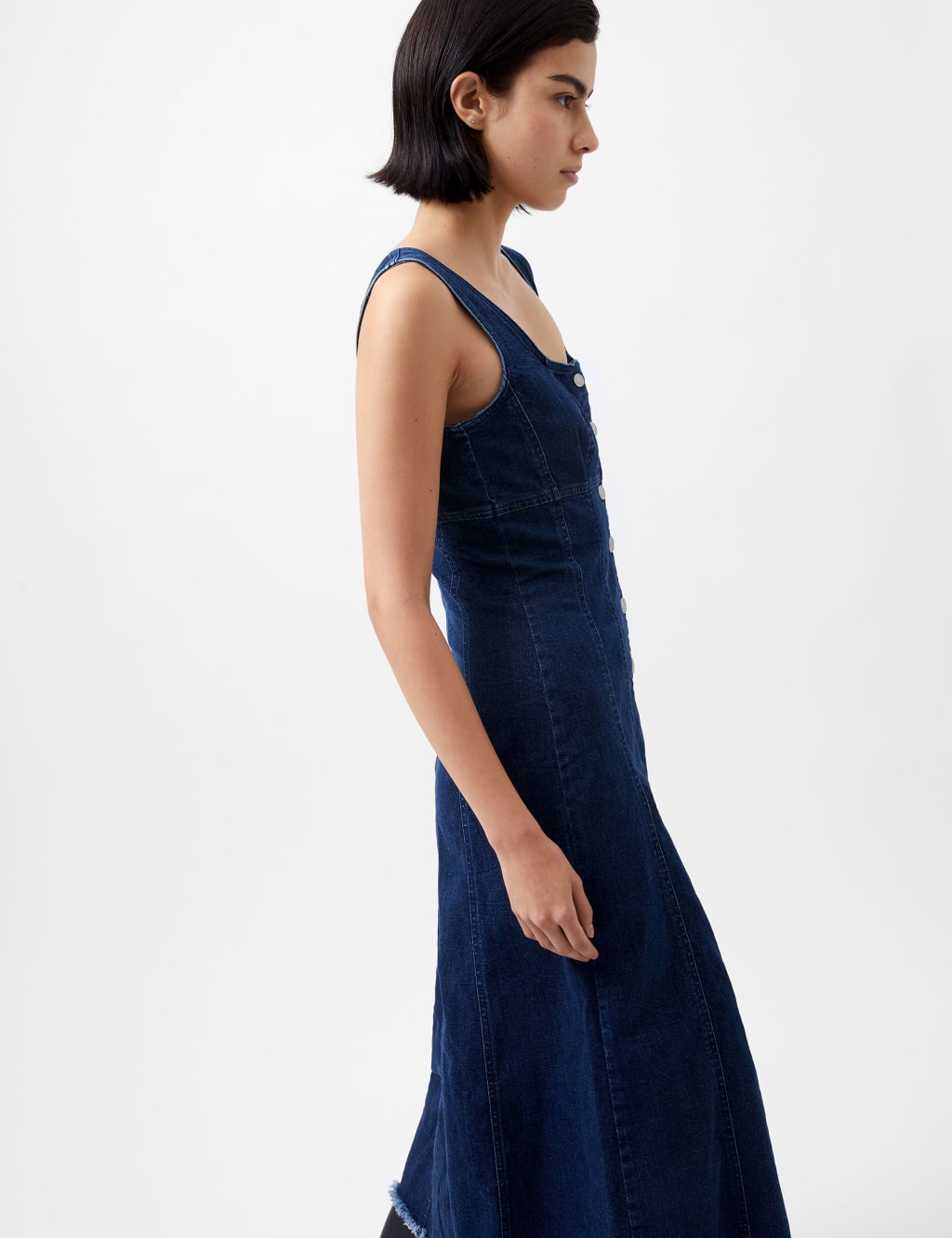 Denim Square Neck Midi Smock Dress 4 of 4