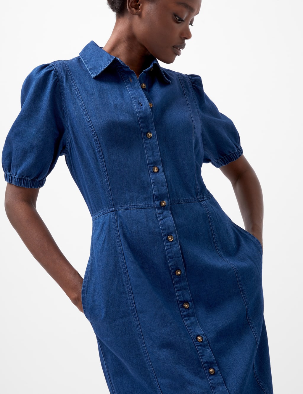 Pure Cotton Collared Midi Shirt Dress French Connection M S