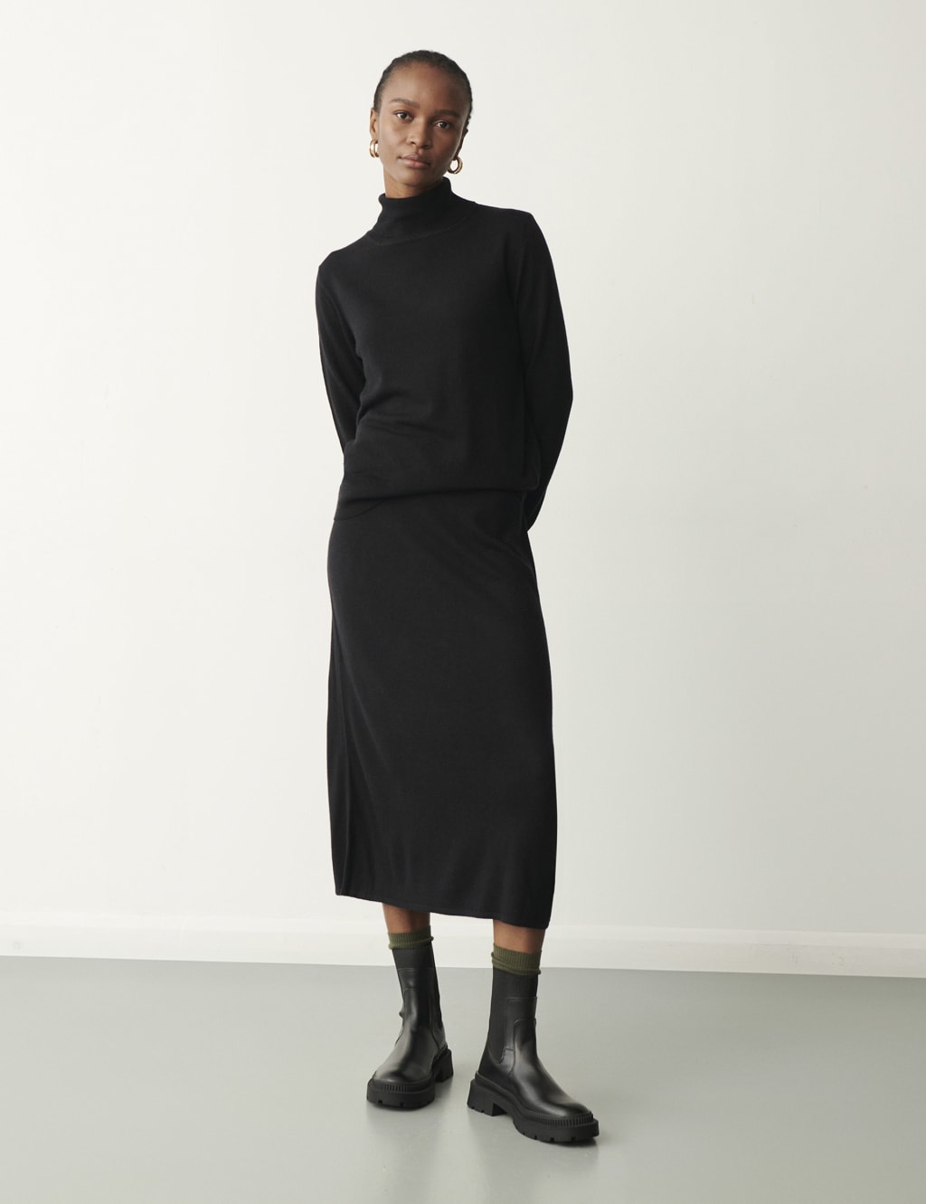 Rayon Blend Roll Neck Relaxed Jumper 1 of 4