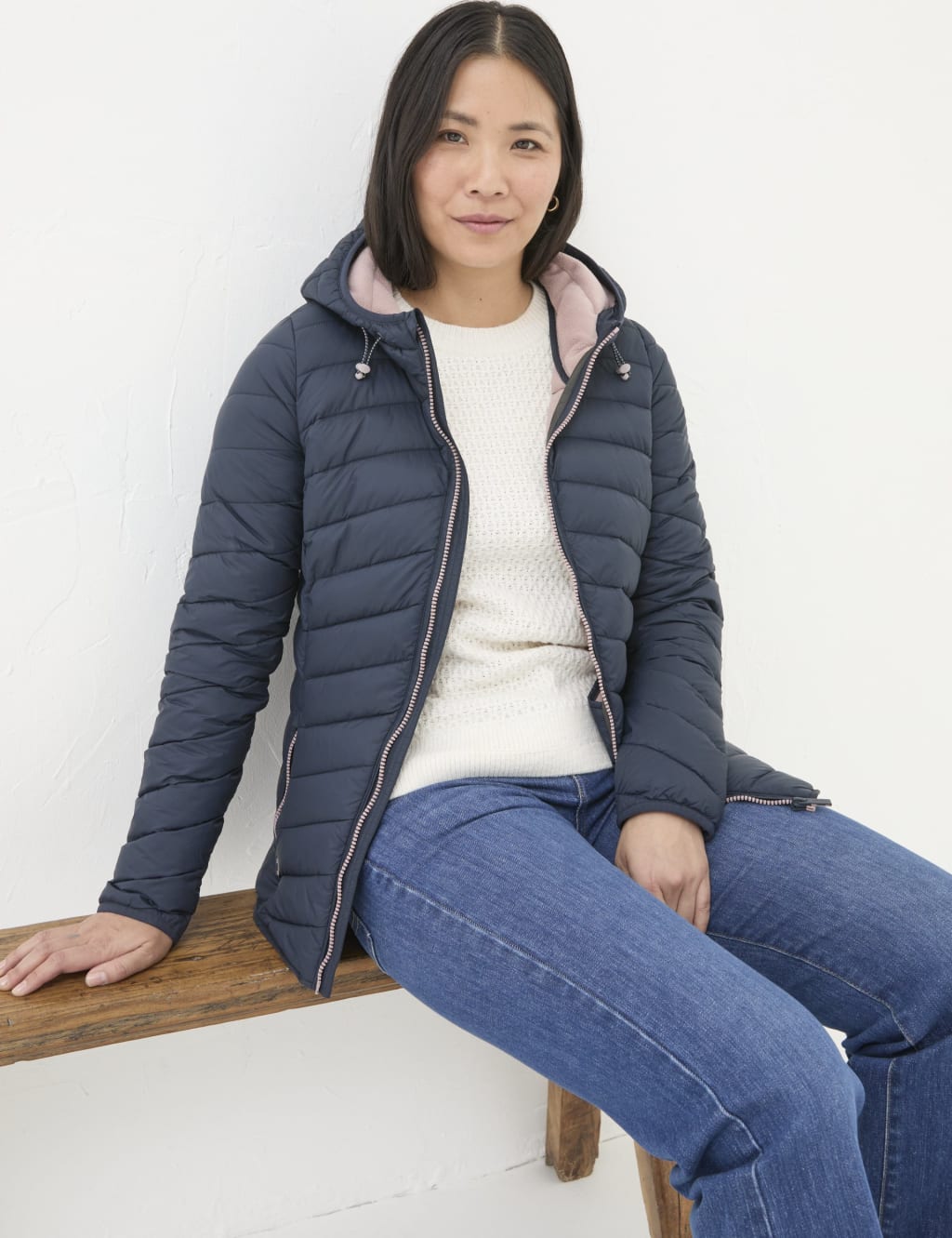 Lightweight Hooded Puffer Jacket FatFace M S
