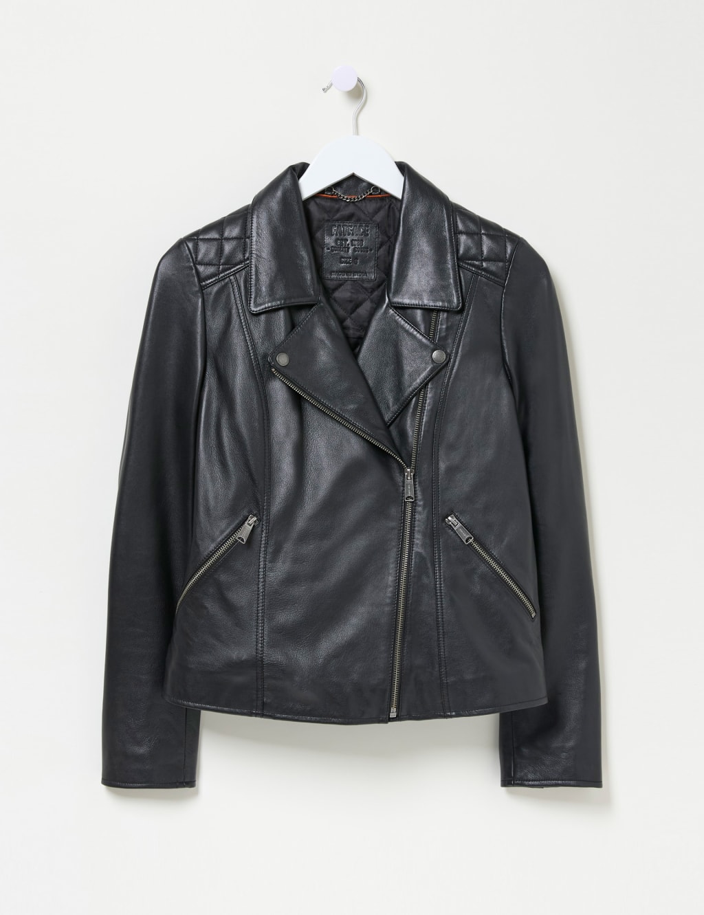 Leather Quilted Biker Jacket