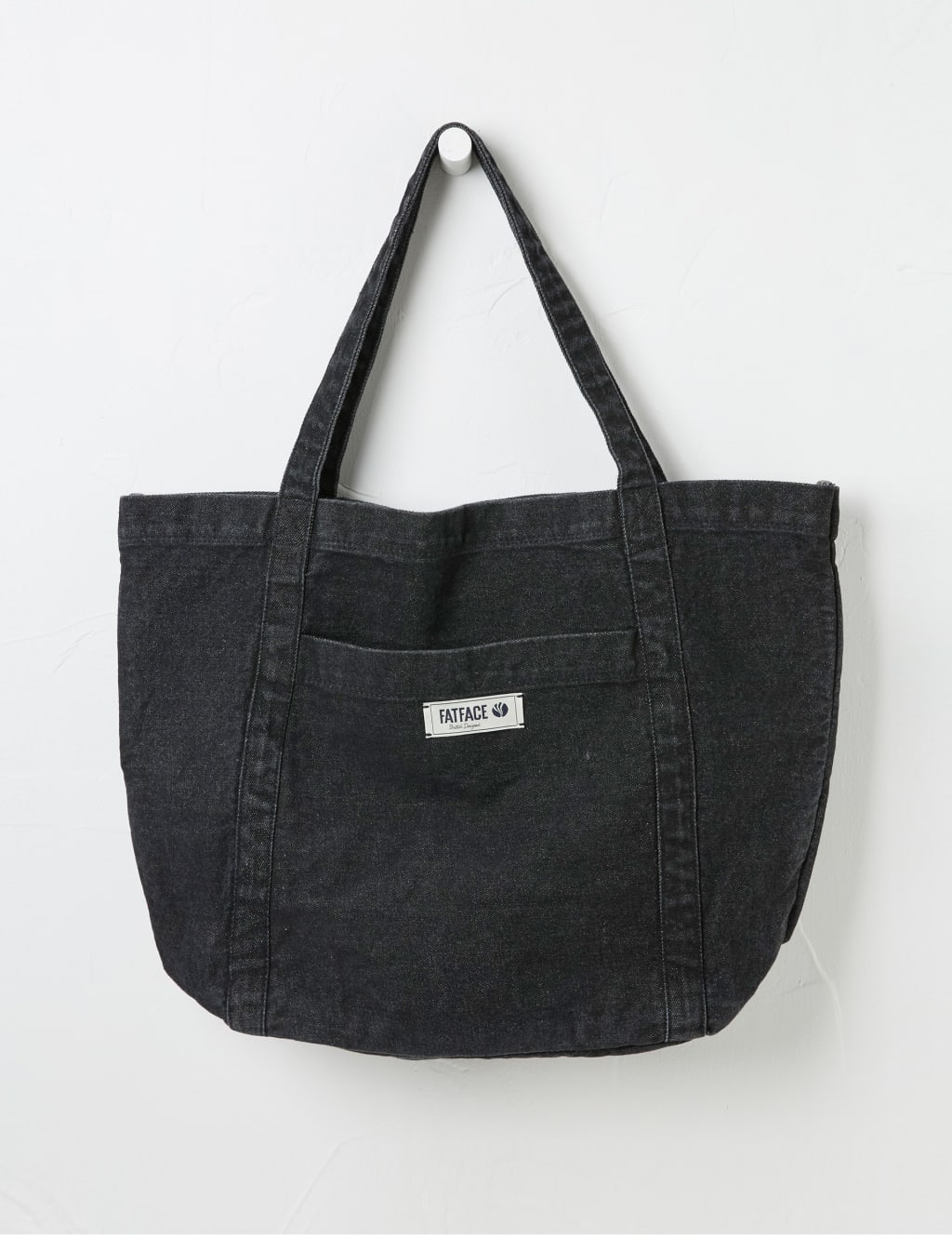 Black denim tote bag outlet
