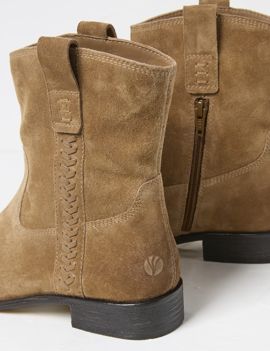 Suede Cow Boy Flat Boots FatFace M S