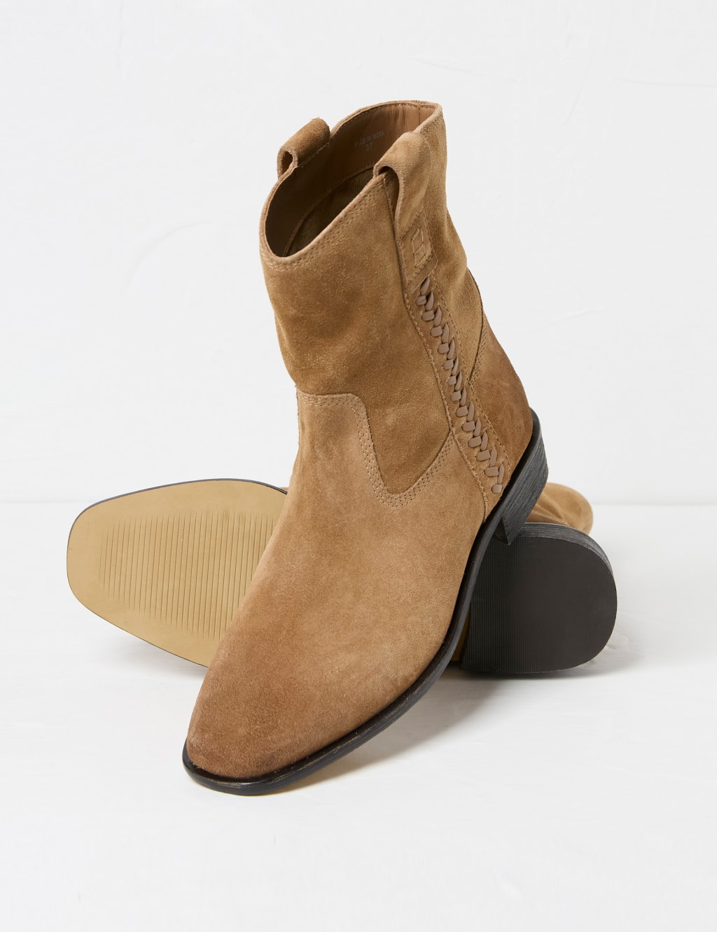 Suede Cow Boy Flat Boots FatFace M S
