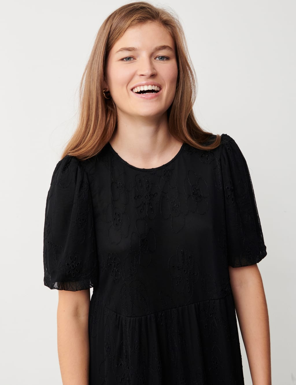 Black lace midi skater dress cheap