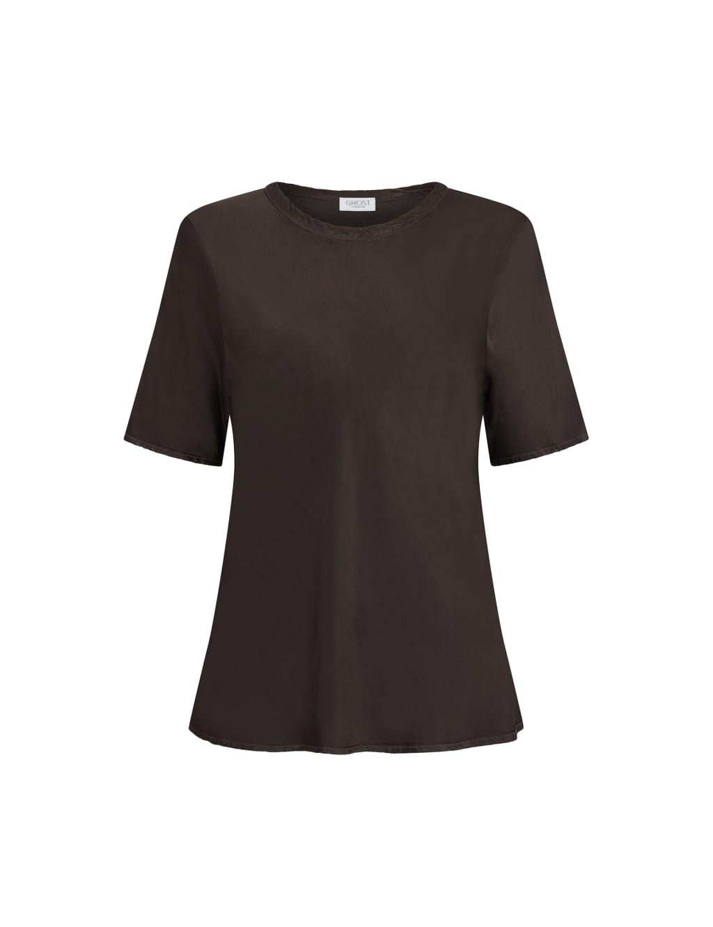 Satin Vibrant Short Sleeve Top with Front Twist main image 0