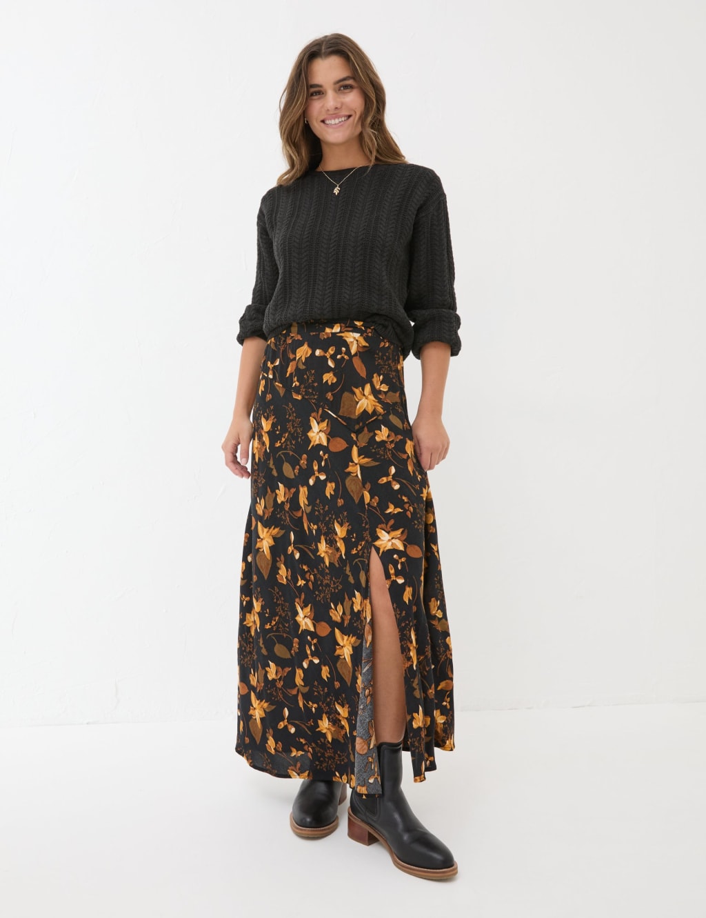 Floral Midaxi A Line Skirt