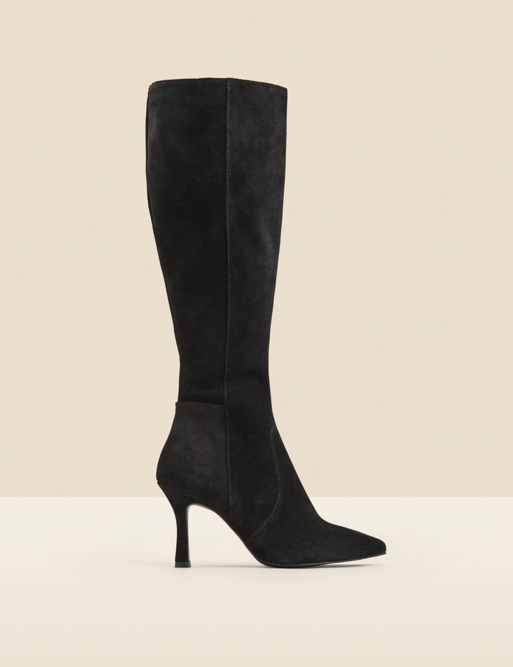 Suede stiletto knee high boots on sale
