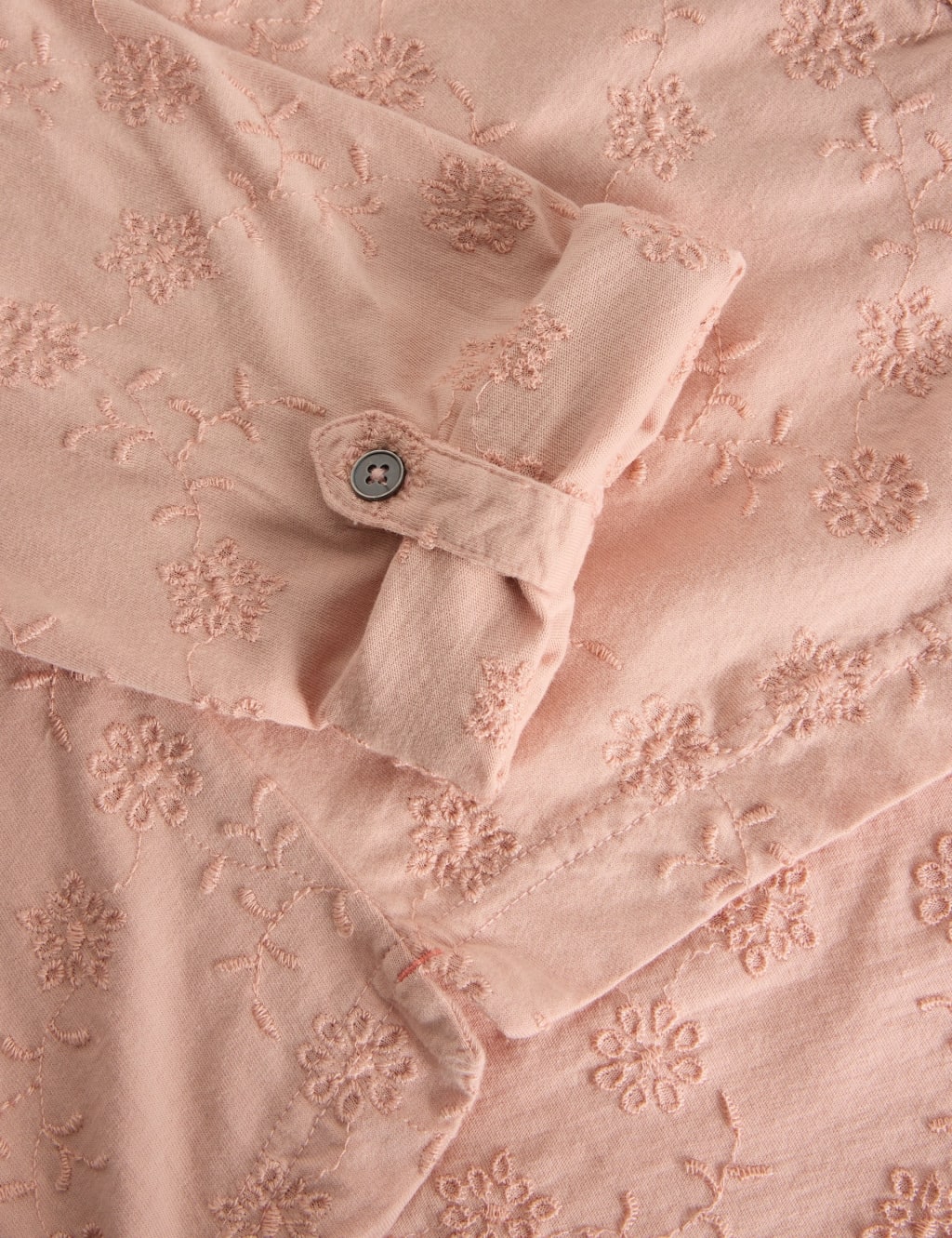 Pure Cotton Jersey Broderie V-Neck Shirt 6 of 6