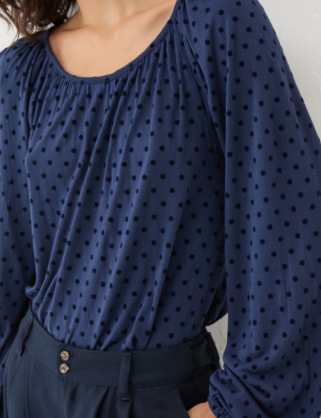 Polka Dot Scoop Neck Top 3 of 4