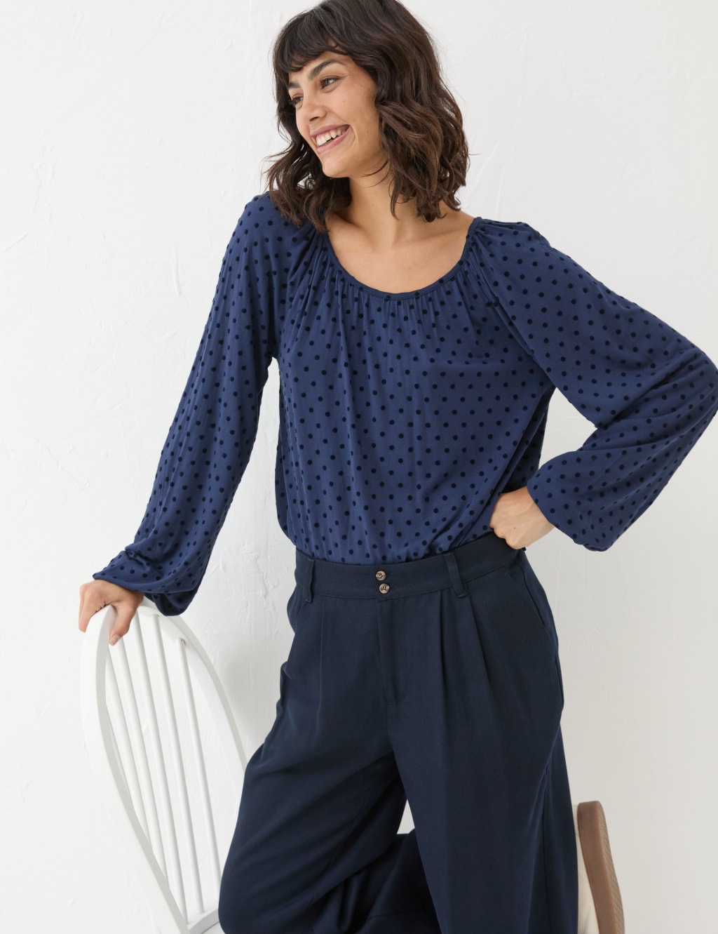 Polka Dot Scoop Neck Top 4 of 4