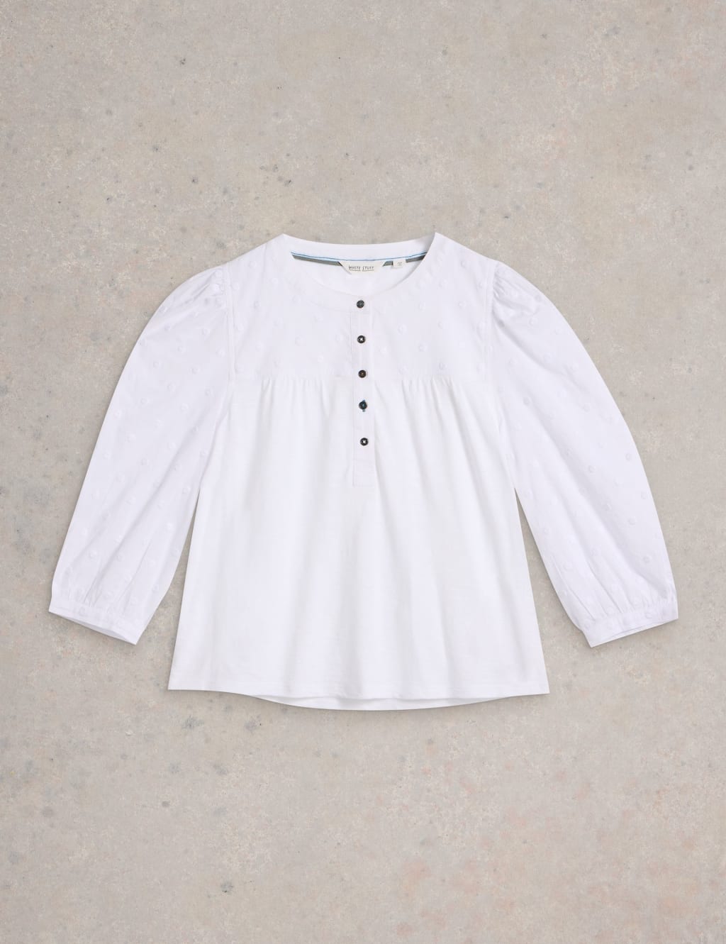Cotton Modal Polka Dot Button Detail Blouse 2 of 6
