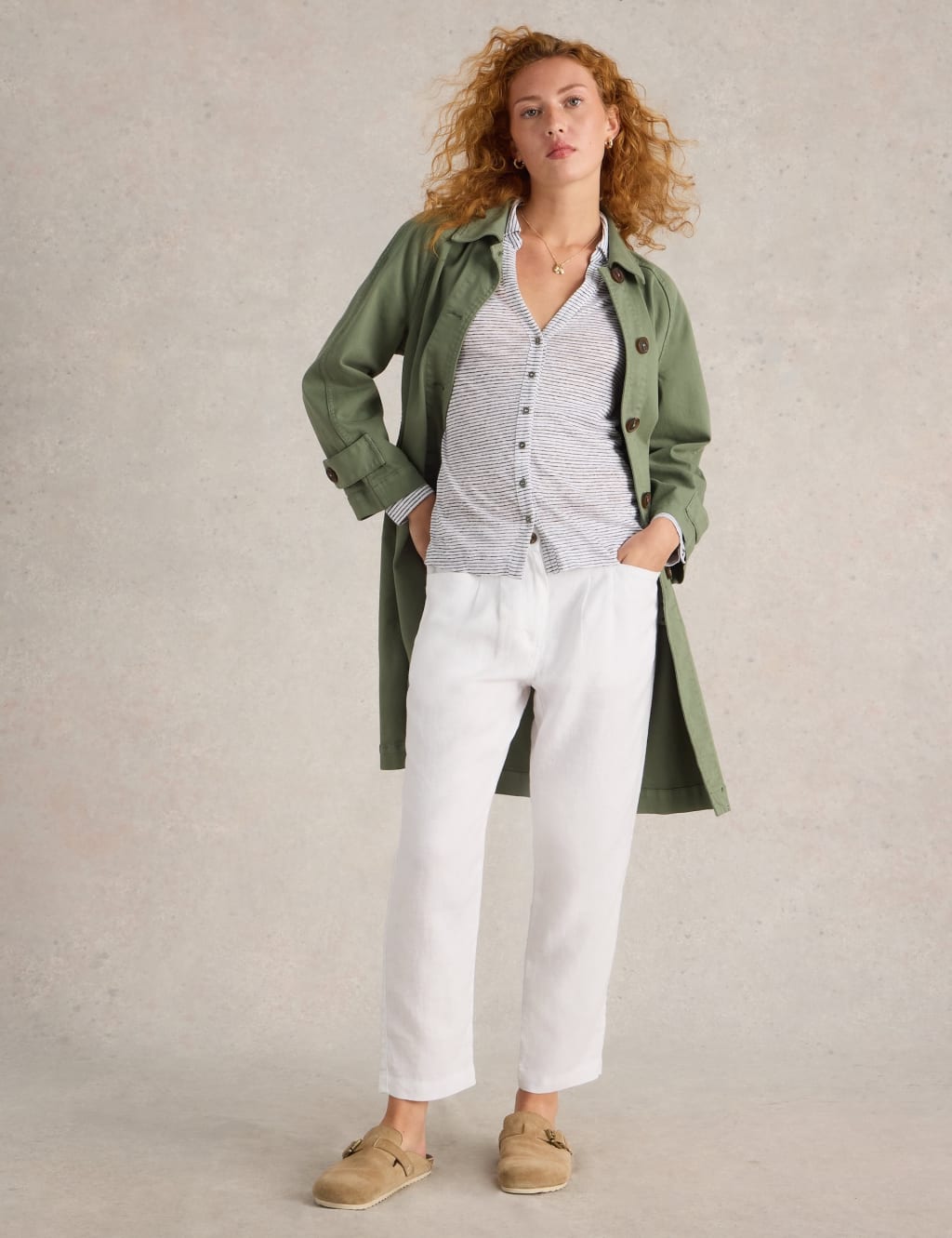 Pure Linen Striped Collared Shirt 3 of 6