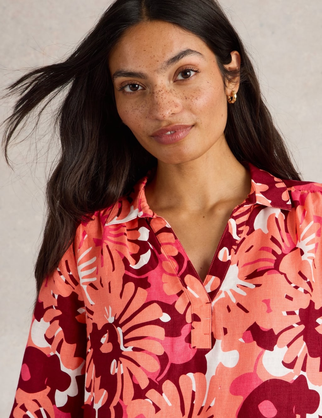 Pure Linen Printed Collared Tunic 5 of 6