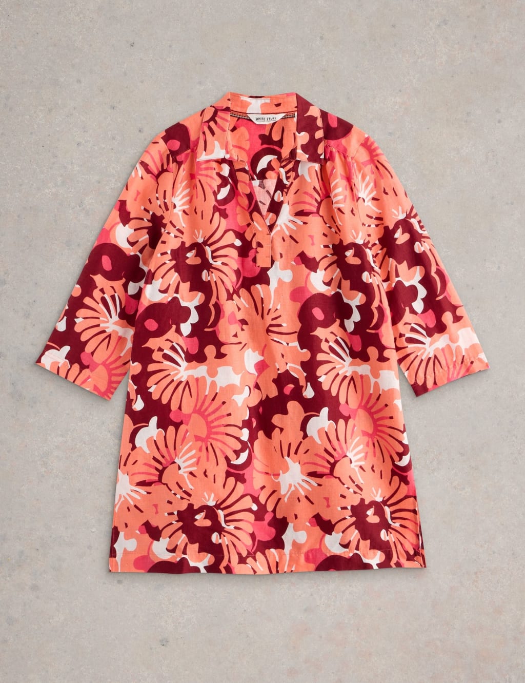 Pure Linen Printed Collared Tunic 2 of 6