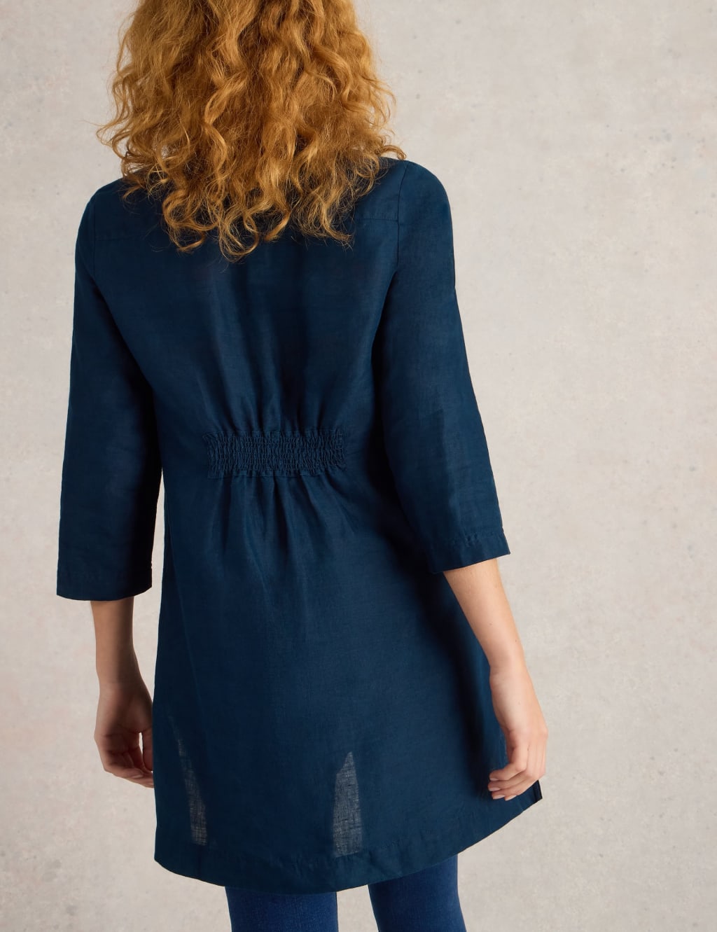 Pure Linen Printed Collared Tunic 4 of 6