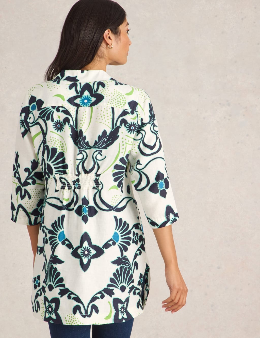 Pure Linen Printed Collared Tunic 4 of 6