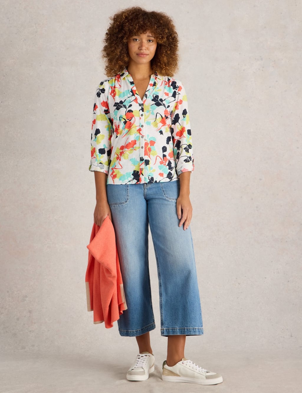 Jersey Printed Collared V-Neck Shirt 3 of 6