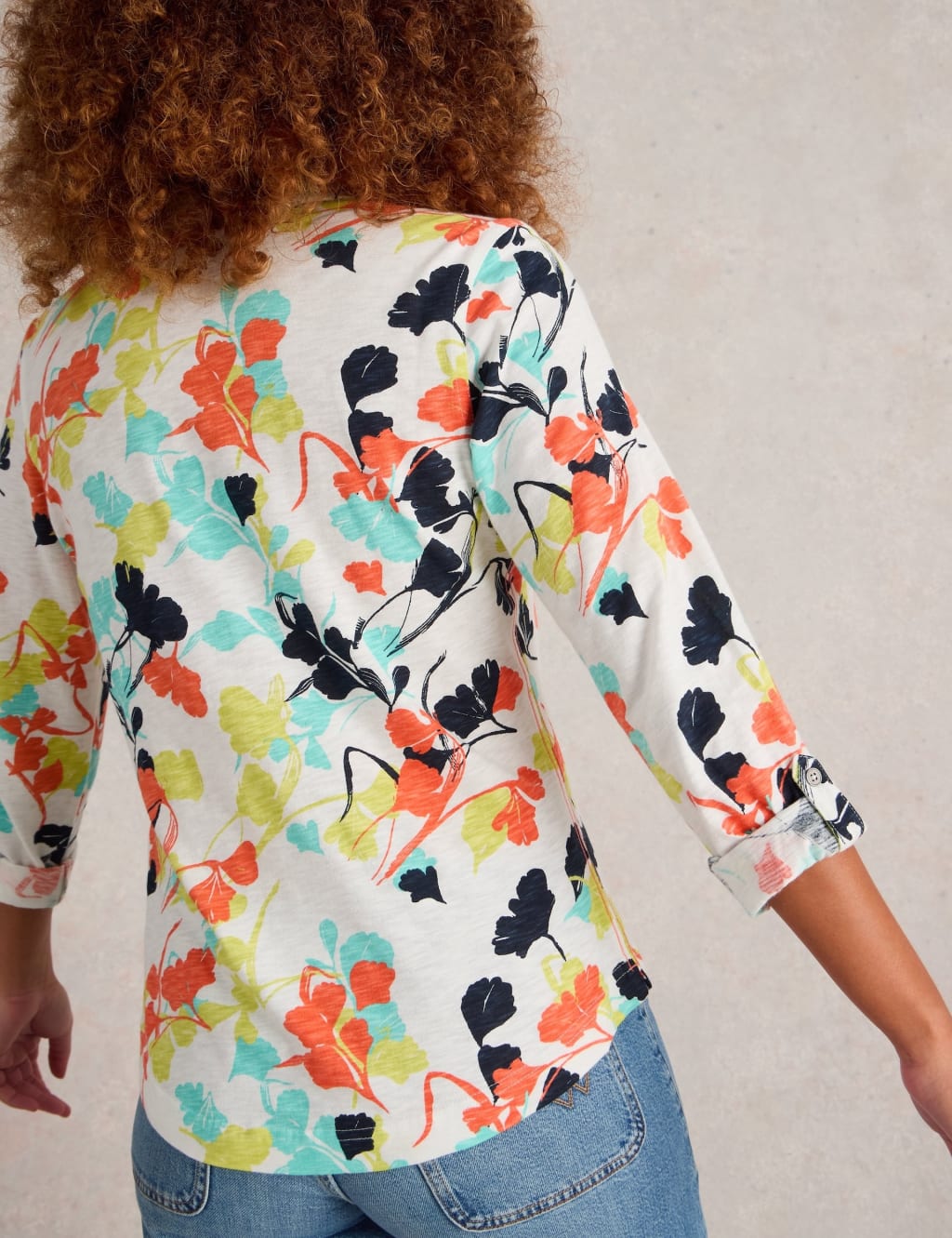 Jersey Printed Collared V-Neck Shirt 4 of 6
