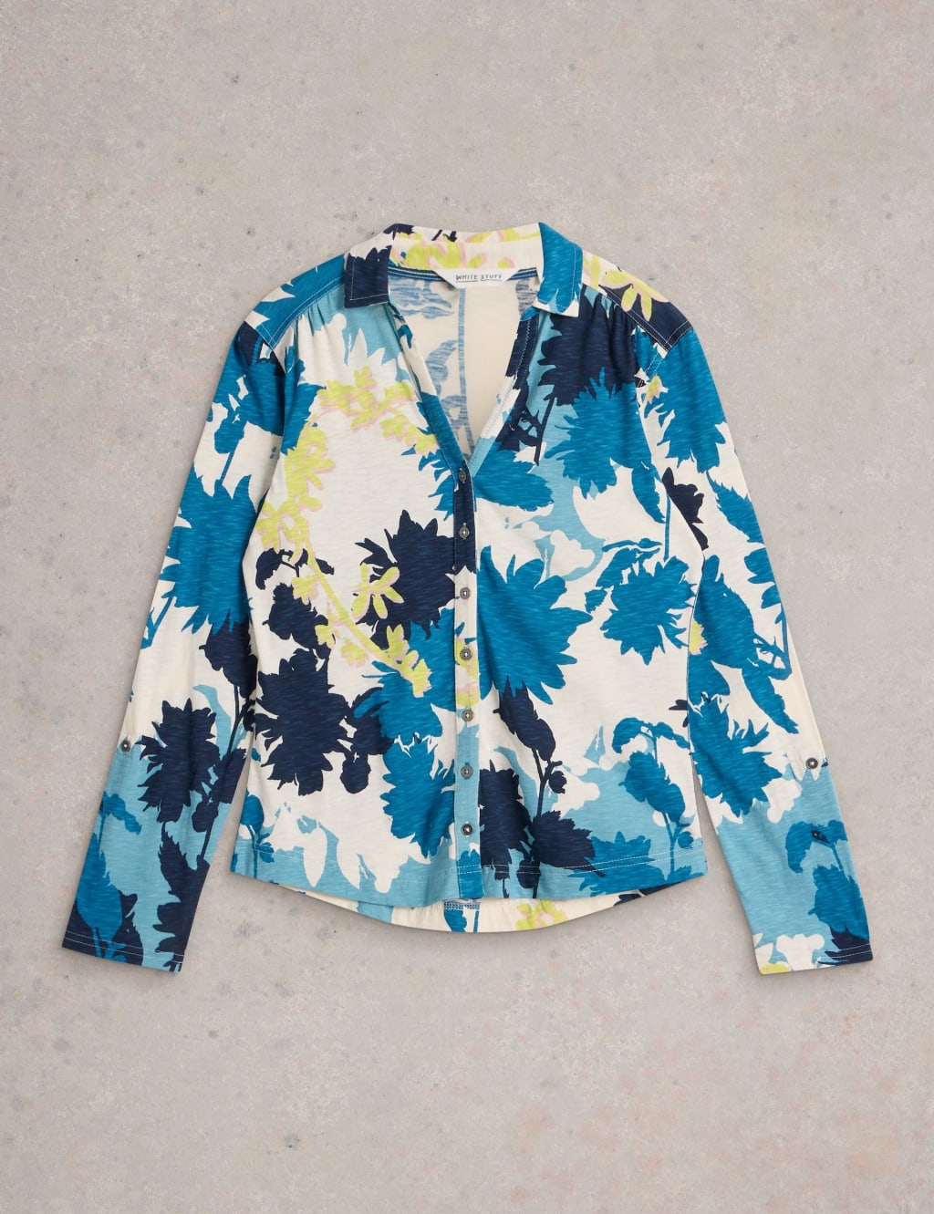 Jersey Printed Collared V-Neck Shirt 2 of 6