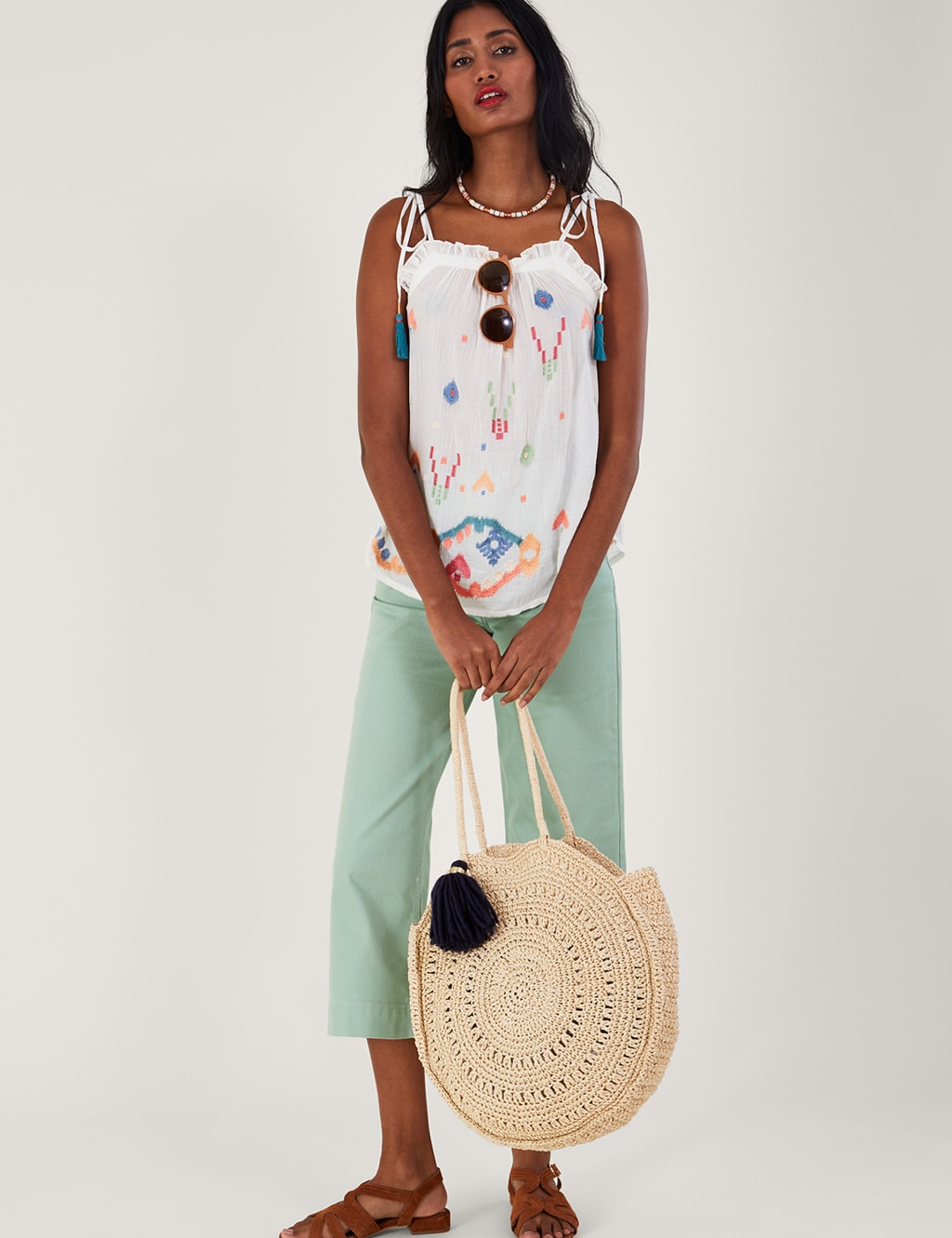 Pure Cotton Embroidered Cami Top 4 of 5