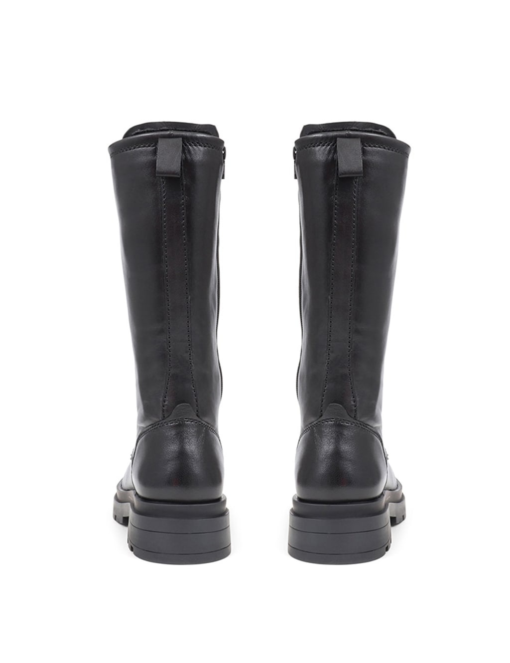 Leather Biker Lace Up Block Heel Boots 5 of 6