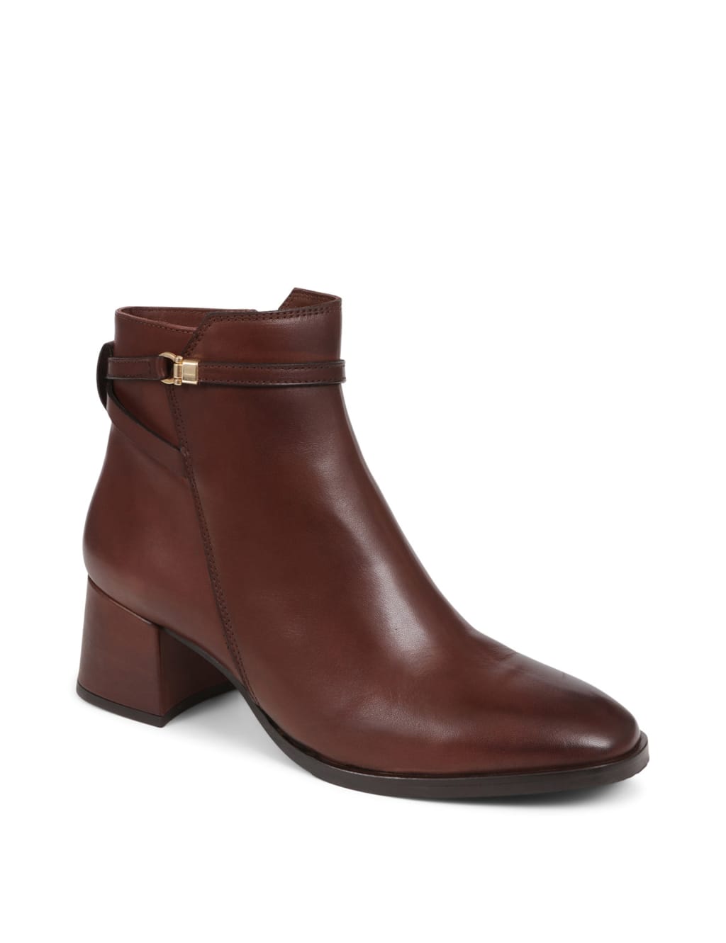 Leather Block Heel Ankle Boots 4 of 7