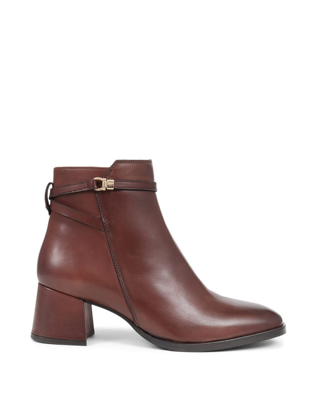Leather Block Heel Ankle Boots 2 of 7