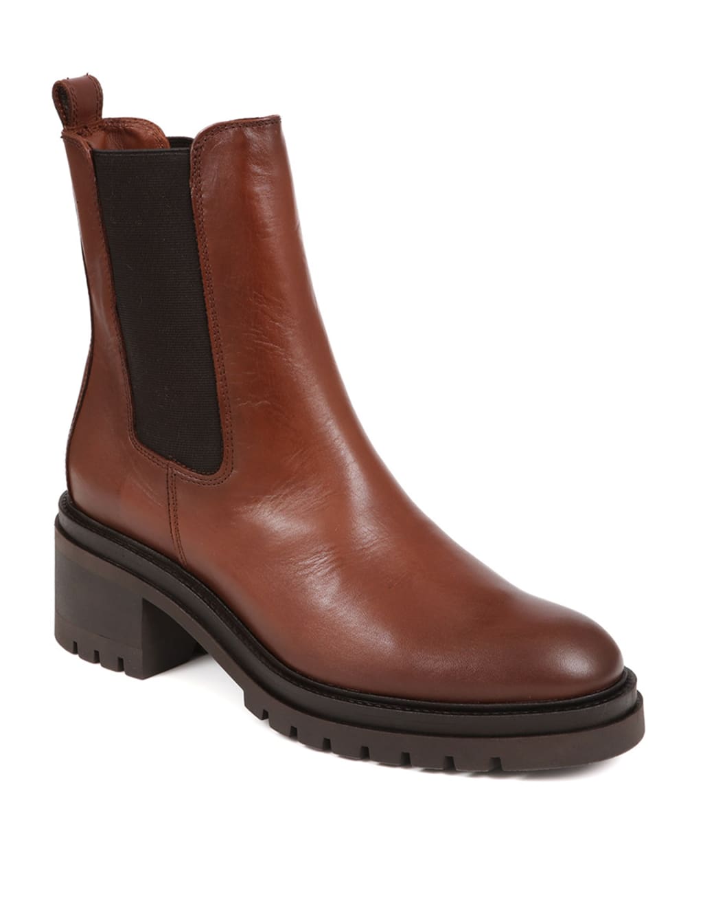 Leather Chelsea Block Heel Ankle Boots 4 of 7