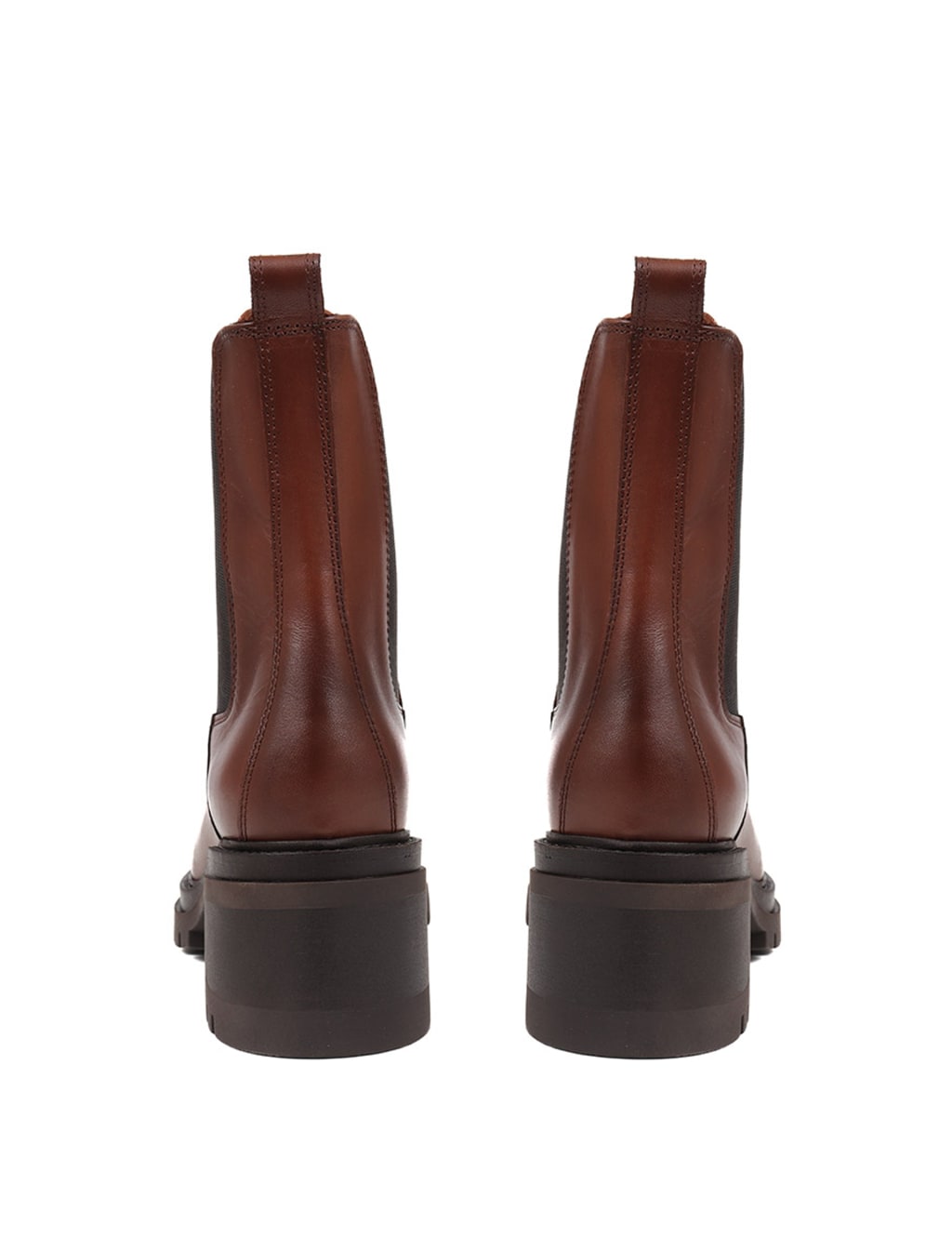 Leather Chelsea Block Heel Ankle Boots 6 of 7