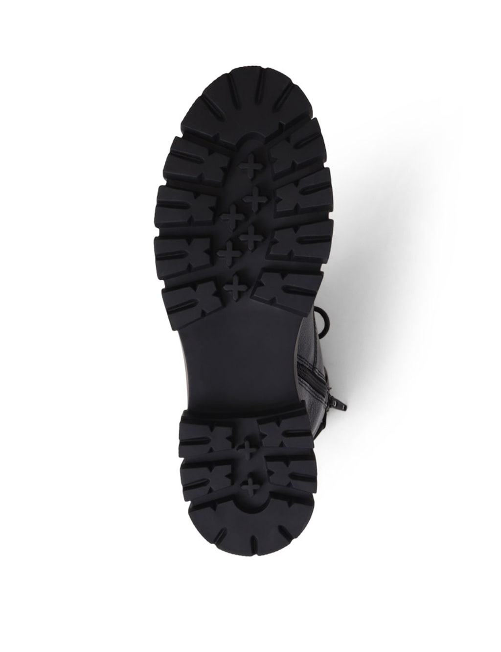 Black lace up cleated ankle boot shop