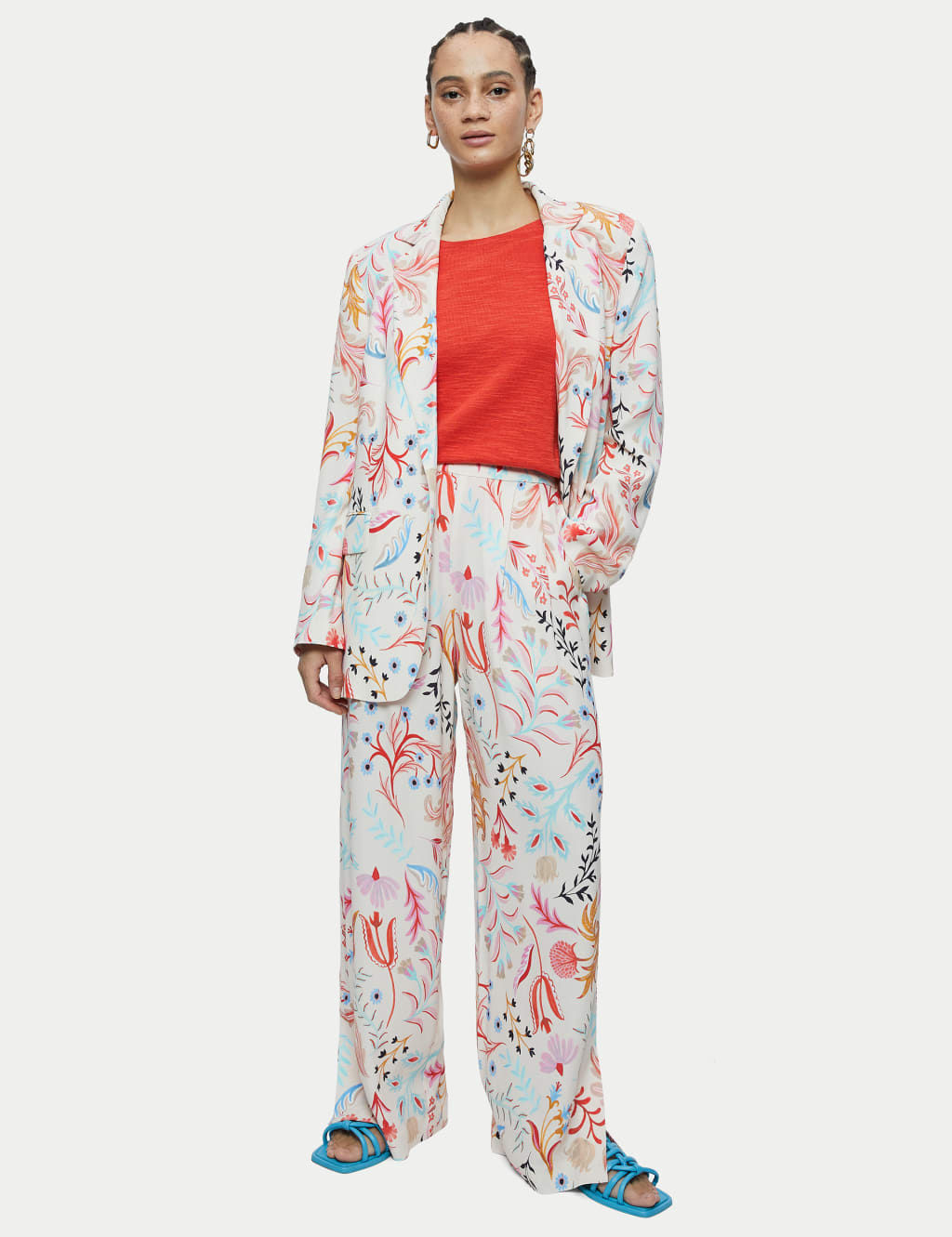 Floral Side Zip Wide Leg Trousers 2 of 4