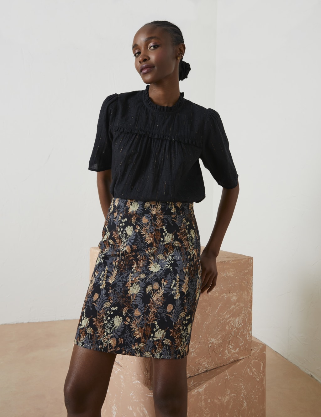 Jacquard a-line mini skirt online