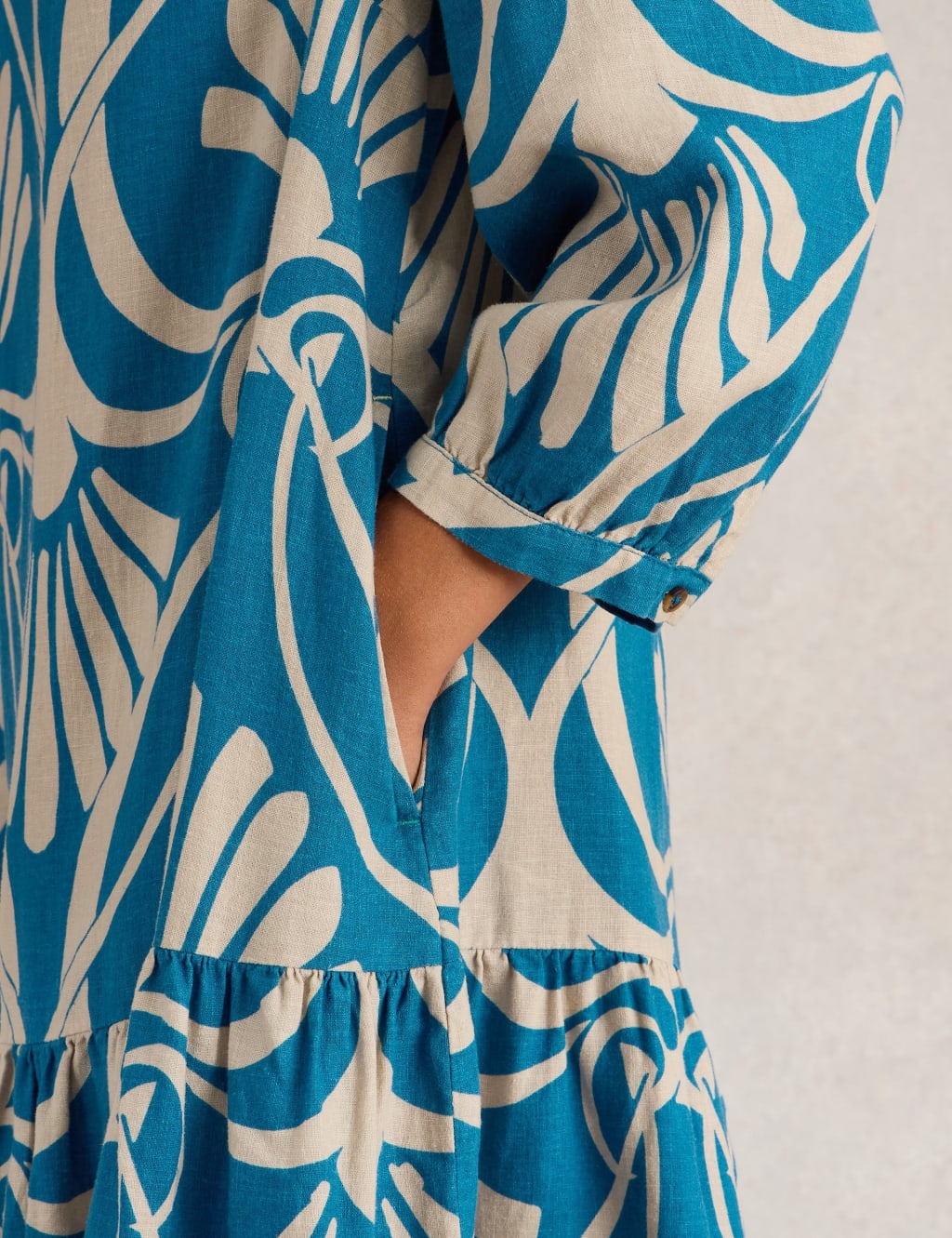 Linen Rich Printed Tea Dress 5 of 6