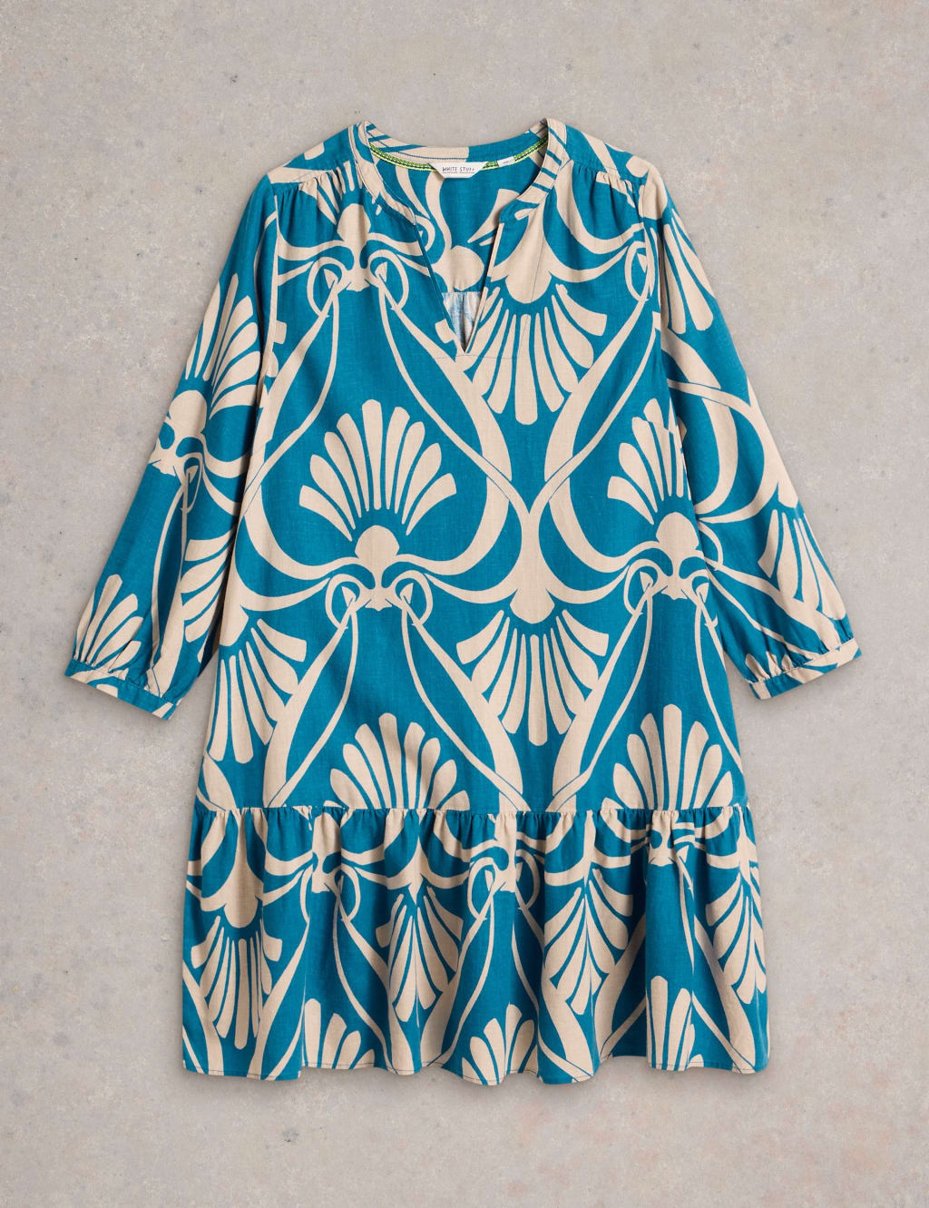 Linen Rich Printed Tea Dress 2 of 6